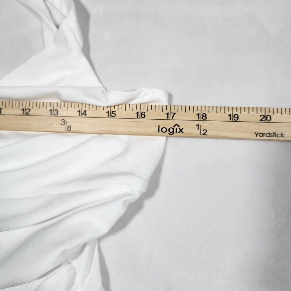 NWT Cider Twist Front Crop‎ Top Womens XL White Spandex Casual Knot Front - Picture 7 of 7